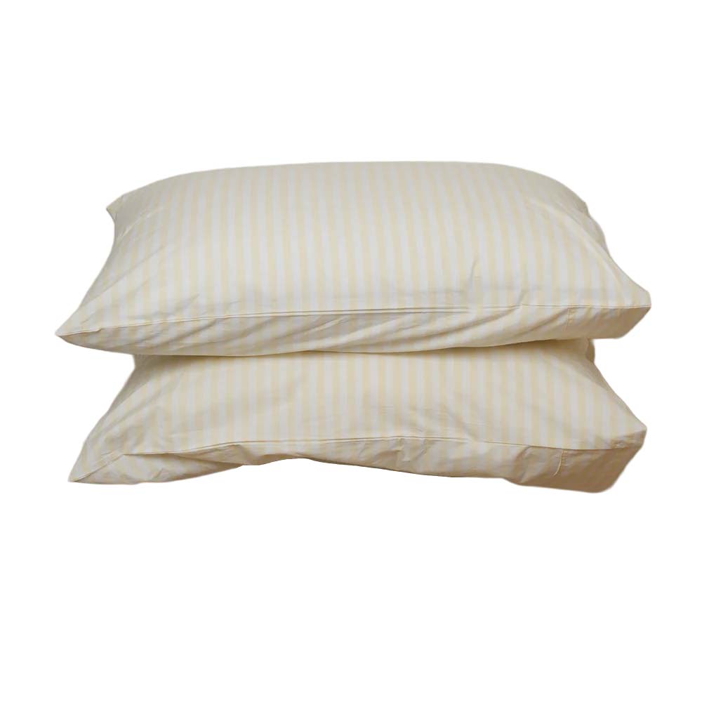 Home Lab 100% Stonewashed Cotton Stripe Pillowcase Pair
